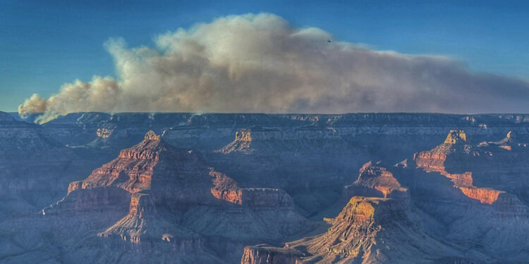 Part of the Grand Canyon ravaged by a fire for a month