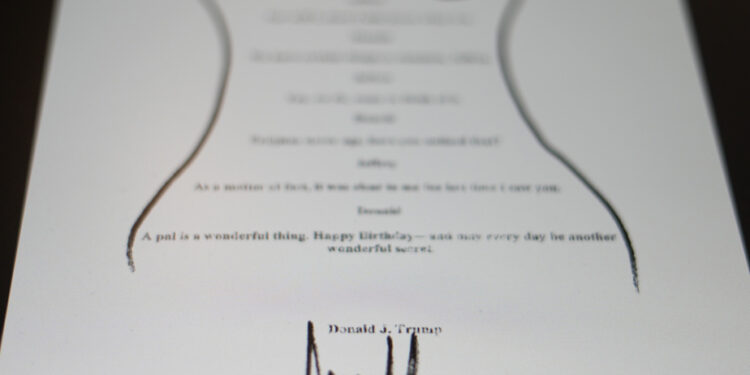 Donald Trump denies being the author of a letter addressed to Jeffrey Epstein