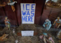 Political themed nursery | Mary, Joseph and Baby Jesus saved from ICE