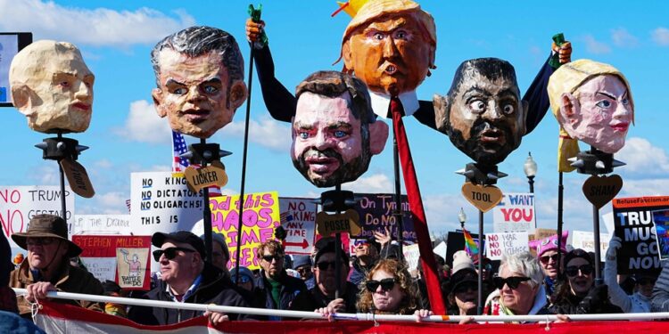 Thousands rally across the US to protest Trump